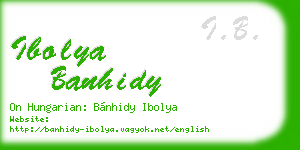 ibolya banhidy business card