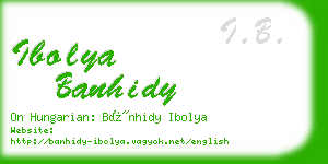 ibolya banhidy business card